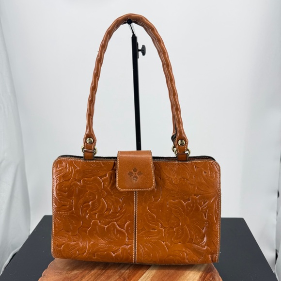 Patricia Nash Handbags - Patricia Nash Rienzo Satchel leather handbag tooled floral twisted rope handles
